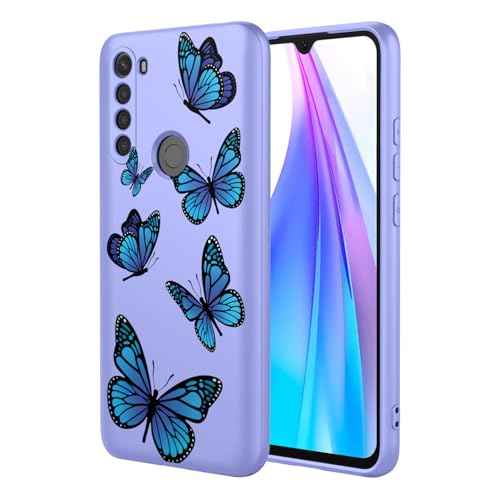 HTXWXJC Handyhülle für Redmi Note 8T, M1908C3XG, stoßfest, flexibel, TPU, weiche Hülle, Schmetterlingsmuster, Handyhülle für Xiaomi Redmi Note 8T, violetter Schmetterling HTXWXJC Handyhülle für Redmi Note 8T, M1908C3XG, stoßfest, flexibel, TPU, weiche Hülle, Schmetterlingsmuster, Handyhülle für Xiaomi Redmi Note 8T, violetter Schmetterling von HTXWXJC