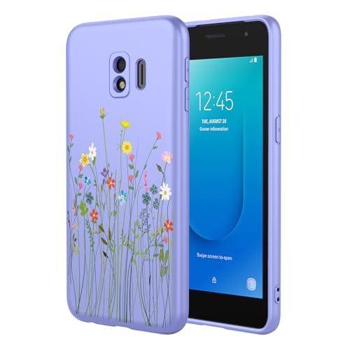 HTXWXJC Handyhülle für Samsung Galaxy J2 Core, SM-J260F Samsung J2 Pure, stoßfest, flexibel, TPU, weich, Blumenmuster, Handyhülle für Samsung Galaxy J2 Core, lila Blume HTXWXJC Handyhülle für Samsung Galaxy J2 Core, SM-J260F Samsung J2 Pure, stoßfest, flexibel, TPU, weich, Blumenmuster, Handyhülle für Samsung Galaxy J2 Core, lila Blume von HTXWXJC