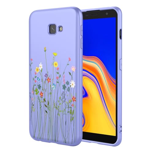 HTXWXJC Handyhülle für Samsung Galaxy J4+, SM-J415, Samsung J4 Prime/Galaxy J4 Core, stoßfest, flexibel, TPU, weiche Hülle, Blumenmuster, Handyhülle für Samsung J4 Plus, lila Blume HTXWXJC Handyhülle für Samsung Galaxy J4+, SM-J415, Samsung J4 Prime/Galaxy J4 Core, stoßfest, flexibel, TPU, weiche Hülle, Blumenmuster, Handyhülle für Samsung J4 Plus, lila Blume von HTXWXJC