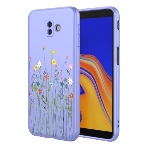 HTXWXJC Handyhülle für Samsung Galaxy J6+, SM-J610F Samsung Galaxy J6 Prime, stoßfest, flexibel, TPU, weiche Hülle, Blumenmuster, Handyhülle für Samsung Galaxy J6+ Plus, lila Blume HTXWXJC Handyhülle für Samsung Galaxy J6+, SM-J610F Samsung Galaxy J6 Prime, stoßfest, flexibel, TPU, weiche Hülle, Blumenmuster, Handyhülle für Samsung Galaxy J6+ Plus, lila Blume von HTXWXJC