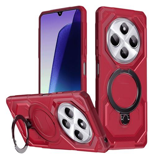 HTXWXJC Handyhülle für Xiaomi 14C, 2411DRN47C, 2409BRN2CA Ringhalter, integrierte magnetische Autohalterung, stoßfeste TPU-Schutzhülle für Xiaomi 14C, Rot HTXWXJC Handyhülle für Xiaomi 14C, 2411DRN47C, 2409BRN2CA Ringhalter, integrierte magnetische Autohalterung, stoßfeste TPU-Schutzhülle für Xiaomi 14C, Rot von HTXWXJC
