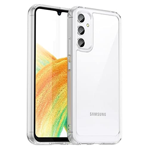 HTXWXJC Schutzhülle für Galaxy M15 5G, SM-M156, SM-E156, Samsung F15 5G, Hülle mit Displayschutzfolie, kristallklare Polycarbonat-Hartschale, stoßfeste Hülle, schlanke, dünne Handyhülle für Samsung von HTXWXJC