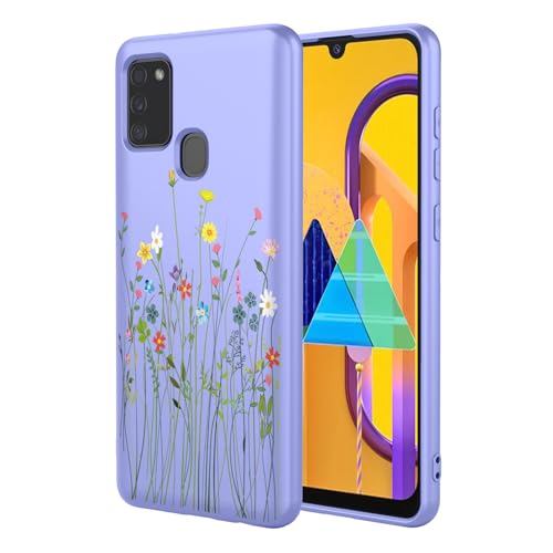 HTXWXJC Schutzhülle für Galaxy M30s, SM-M215F SM-M307, Samsung Galaxy M21, stoßfest, flexibel, TPU, weiche Hülle, Blumenmuster, lila Blume HTXWXJC Schutzhülle für Galaxy M30s, SM-M215F SM-M307, Samsung Galaxy M21, stoßfest, flexibel, TPU, weiche Hülle, Blumenmuster, lila Blume von HTXWXJC