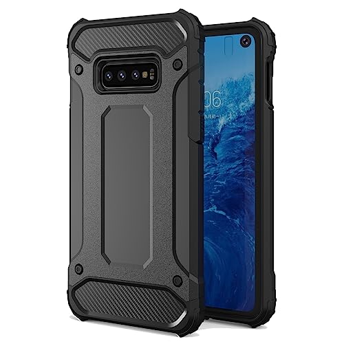 HTXWXJC Schutzhülle für Galaxy S10E, Samsung S10E, SM-G970F, dünne Hybrid-Schutzhülle aus TPU und Polycarbonat, stoßfeste Hüllen für Samsung Galaxy S10E, Schwarz von HTXWXJC