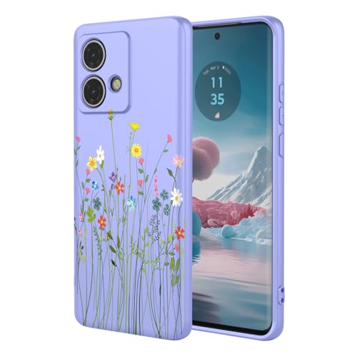 HTXWXJC Schutzhülle für Moto Edge 40 Neo, Motorola Edge 40 Neo XT2307-1, stoßfest, flexibel, TPU, weich, Blumenmuster, Handyhülle für Motorola Edge 40 Neo, lila Blume HTXWXJC Schutzhülle für Moto Edge 40 Neo, Motorola Edge 40 Neo XT2307-1, stoßfest, flexibel, TPU, weich, Blumenmuster, Handyhülle für Motorola Edge 40 Neo, lila Blume von HTXWXJC