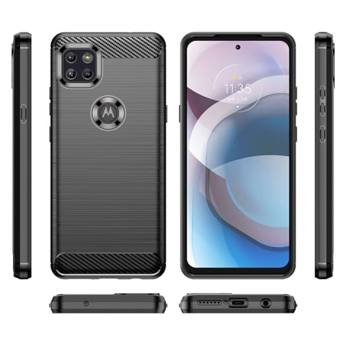 HTXWXJC Schutzhülle für Moto One 5G Ace, Motorola G 5G 2020 XT2113-3 XT2113-2, dünn, Karbonfaser, TPU, Gummi, kratzfest, stoßfest, Cover für Motorola One 5G Ace, Schwarz HTXWXJC Schutzhülle für Moto One 5G Ace, Motorola G 5G 2020 XT2113-3 XT2113-2, dünn, Karbonfaser, TPU, Gummi, kratzfest, stoßfest, Cover für Motorola One 5G Ace, Schwarz von HTXWXJC