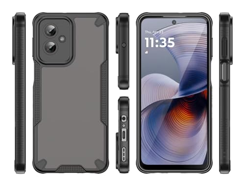 HTXWXJC Schutzhülle für Motorola Moto G55, mit Displayschutzfolie, durchscheinend, matt, Polycarbonat, harte Rückseite, stoßfest, dünn, für Motorola G55 5G, Schwarz HTXWXJC Schutzhülle für Motorola Moto G55, mit Displayschutzfolie, durchscheinend, matt, Polycarbonat, harte Rückseite, stoßfest, dünn, für Motorola G55 5G, Schwarz von HTXWXJC