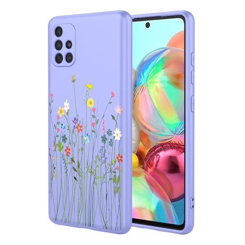 HTXWXJC Schutzhülle für Samsung Galaxy A71 4G, SM-A715F, stoßfest, flexibel, TPU, weich, Blumenmuster, Handyhülle für Samsung Galaxy A71 4G, Lila Blume HTXWXJC Schutzhülle für Samsung Galaxy A71 4G, SM-A715F, stoßfest, flexibel, TPU, weich, Blumenmuster, Handyhülle für Samsung Galaxy A71 4G, Lila Blume von HTXWXJC