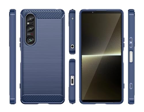 HTXWXJC Schutzhülle für Sony Xperia 1 V, XQDQ62/B, XQ-DQ72, XQ-DQ54, schmal, dünn, Karbonfaser, TPU, Gummi, kratzfest, stoßfest, für Sony Xperia 1 V, Blau HTXWXJC Schutzhülle für Sony Xperia 1 V, XQDQ62/B, XQ-DQ72, XQ-DQ54, schmal, dünn, Karbonfaser, TPU, Gummi, kratzfest, stoßfest, für Sony Xperia 1 V, Blau von HTXWXJC