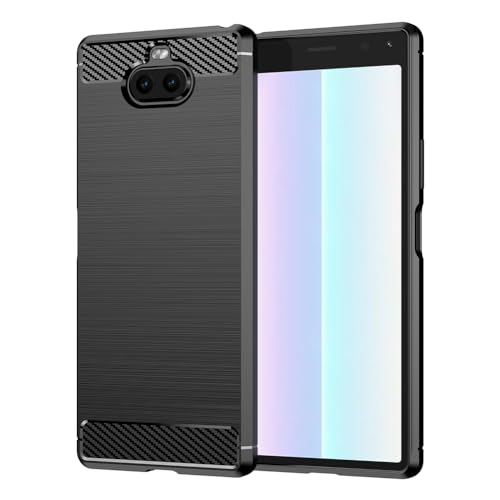 HTXWXJC Schutzhülle für Sony Xperia 10, Sony XA3 I3113, I4113, I4193, I3123, Slim Thin Carbon Fiber TPU Rubber Protective Cases Anti-Scratch Shockproof Cover for Sony Xperia 10 Black von HTXWXJC