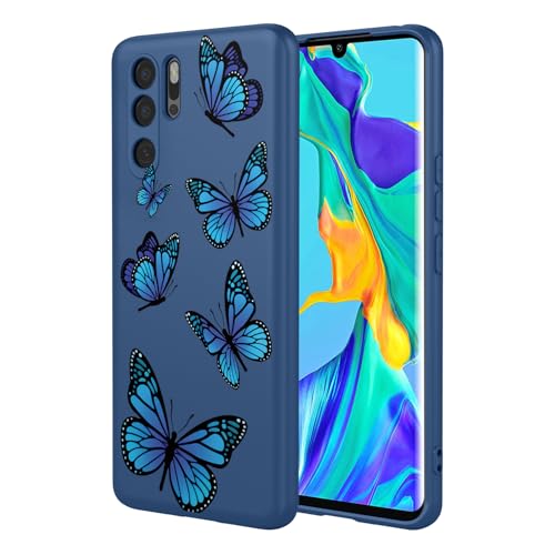 HTXWXJC VOG-L29 VOG-L09 VOG-L09 VOG-L04 Hülle, stoßfest, flexibel, TPU, weiche Schutzhülle, Schmetterlingsmuster, für Huawei P30 Pro, blauer Schmetterling von HTXWXJC