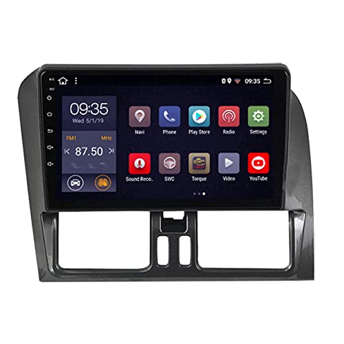 HTYQ 9-Zoll-Auto-GPS-Navigationsbildschirm, Android 9-Auto-Multimedia-Radio-Videoplayer für Volvo XC60 2009-2012, Unterstützung für Bluetooth WiFi FM DVD USB Hot Spot von HTYQ
