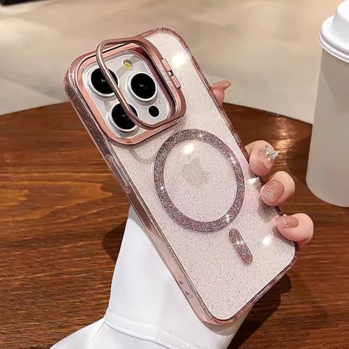HTYTFC Bling Glitter Wireless Charge Case für iPhone 14 13 11 12 15 Pro Max Kamerahalter Klare Hartacryl-Magnetabdeckung, Pink, für iPhone 11 HTYTFC Bling Glitter Wireless Charge Case für iPhone 14 13 11 12 15 Pro Max Kamerahalter Klare Hartacryl-Magnetabdeckung, Pink, für iPhone 11 von HTYTFC