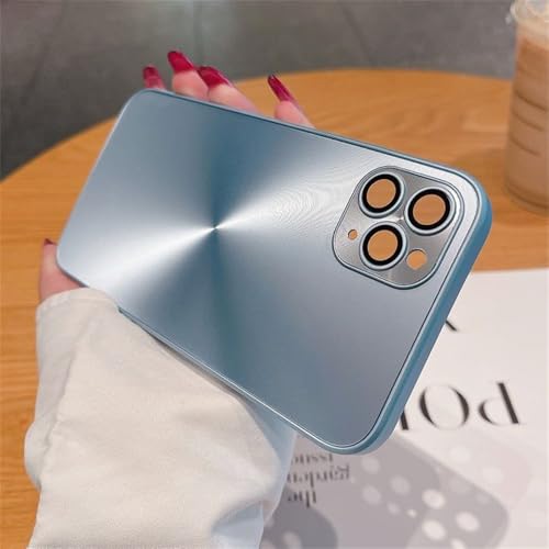 HTYTFC CD-Muster Matte Hülle für iPhone 16 15 14 13 12 11 Pro Max 16 Plus Weiche Stoßstange Stoßfeste Panzerung Hard Cover, Hellblau, Für iPhone 12 von HTYTFC