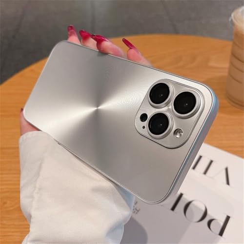HTYTFC CD-Muster Matte Hülle für iPhone 16 15 14 13 12 11 Pro Max 16 Plus Weiche Stoßstange Stoßfeste Panzerung Hard Cover, Silber, Für iPhone 15 von HTYTFC