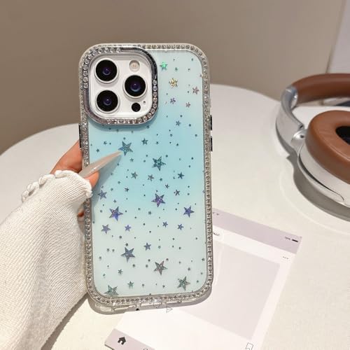 HTYTFC Glitzernde Diamant-3D-Sterne-Pailletten, transparente Handyhülle für iPhone 16 14 Plus 15 13 12 11 Pro Max, Bling-Strass-Abdeckung, Blau, für iPhone 16 Pro HTYTFC Glitzernde Diamant-3D-Sterne-Pailletten, transparente Handyhülle für iPhone 16 14 Plus 15 13 12 11 Pro Max, Bling-Strass-Abdeckung, Blau, für iPhone 16 Pro von HTYTFC