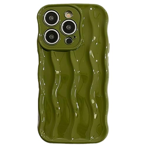 HTYTFC Hülle mit Wellenfaltmuster für iPhone 14 13 12 11 15 16 Pro Max, einfarbig, weiche TPU-Rückseite, Linsenschutz, grün, für iPhone 14 HTYTFC Hülle mit Wellenfaltmuster für iPhone 14 13 12 11 15 16 Pro Max, einfarbig, weiche TPU-Rückseite, Linsenschutz, grün, für iPhone 14 von HTYTFC