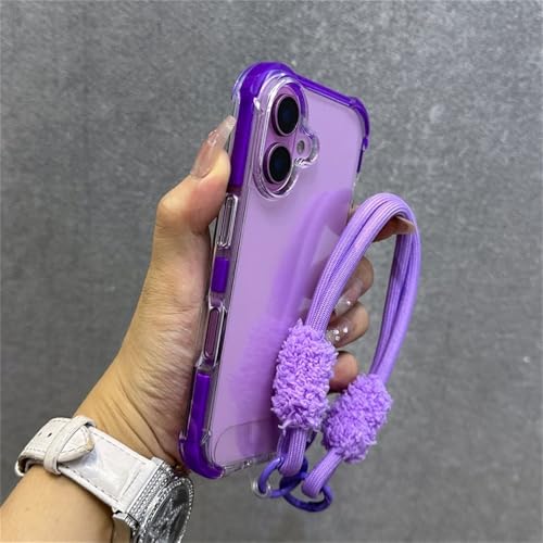 HTYTFC Hybrid-Stoßfänger, transparent, mit Handschlaufe, Hülle für iPhone 15 11 12 13 14 16 Pro Max Plus X XS XR, stoßfeste Airbag-Abdeckung, lila, für iPhone 14 HTYTFC Hybrid-Stoßfänger, transparent, mit Handschlaufe, Hülle für iPhone 15 11 12 13 14 16 Pro Max Plus X XS XR, stoßfeste Airbag-Abdeckung, lila, für iPhone 14 von HTYTFC