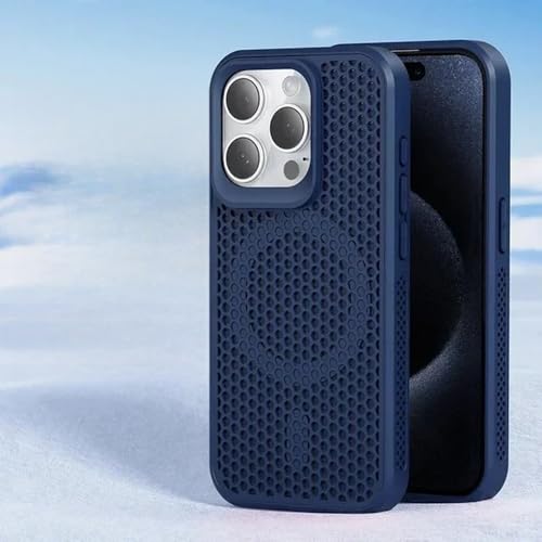 HTYTFC Wärmeableitungs-Magnethülle für kabelloses Laden für iPhone 16 ProMax 15 14Plus 13 12 11 Mesh-Kühltelefonabdeckung, Marineblau, für iPhone 14 Plus HTYTFC Wärmeableitungs-Magnethülle für kabelloses Laden für iPhone 16 ProMax 15 14Plus 13 12 11 Mesh-Kühltelefonabdeckung, Marineblau, für iPhone 14 Plus von HTYTFC