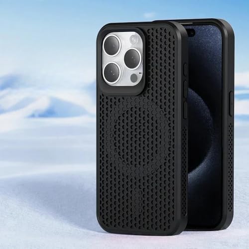 HTYTFC Wärmeableitungs-Magnethülle für kabelloses Laden für iPhone 16 ProMax 15 14Plus 13 12 11 Mesh-Kühltelefonabdeckung, Schwarz, Für iPhone 13 Pro Max HTYTFC Wärmeableitungs-Magnethülle für kabelloses Laden für iPhone 16 ProMax 15 14Plus 13 12 11 Mesh-Kühltelefonabdeckung, Schwarz, Für iPhone 13 Pro Max von HTYTFC