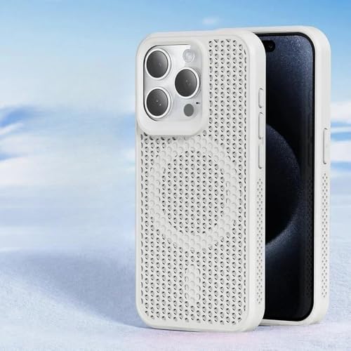 HTYTFC Wärmeableitungs-Magnethülle für kabelloses Laden für iPhone 16 ProMax 15 14Plus 13 12 11 Mesh-Kühltelefonabdeckung, Weiß, für iPhone 12 HTYTFC Wärmeableitungs-Magnethülle für kabelloses Laden für iPhone 16 ProMax 15 14Plus 13 12 11 Mesh-Kühltelefonabdeckung, Weiß, für iPhone 12 von HTYTFC