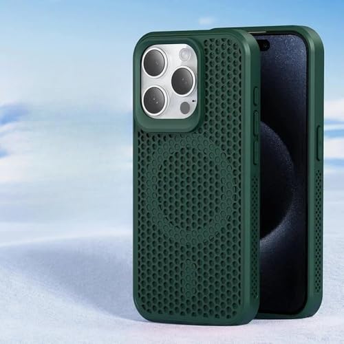 HTYTFC Wärmeableitungs-Magnethülle für kabelloses Laden für iPhone 16 ProMax 15 14Plus 13 12 11 Mesh-Kühltelefonabdeckung, grün, für iPhone 13 Pro Max HTYTFC Wärmeableitungs-Magnethülle für kabelloses Laden für iPhone 16 ProMax 15 14Plus 13 12 11 Mesh-Kühltelefonabdeckung, grün, für iPhone 13 Pro Max von HTYTFC