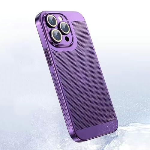 HTYTFC Wärmeableitungs-Telefonhülle für iPhone 15 13 11 12 14 Pro Max 15Plus XS XR X 13Mini-Abdeckung Galvanisierte, kühlende, Hohle PC-Schale, Lila, Für iPhone 13 Pro HTYTFC Wärmeableitungs-Telefonhülle für iPhone 15 13 11 12 14 Pro Max 15Plus XS XR X 13Mini-Abdeckung Galvanisierte, kühlende, Hohle PC-Schale, Lila, Für iPhone 13 Pro von HTYTFC