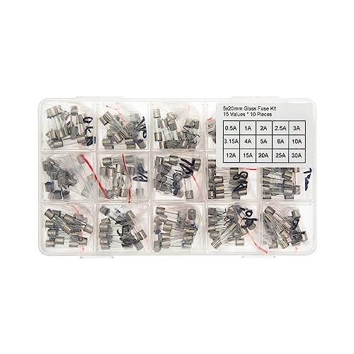 15 Werte * 10 Stück 5x20mm 250V Glas-Sicherungssatz 0,5A 1A 2A 2,5A 3A 3,15A 4A 5A 6A 10A 12A 15A 20A 25A 30A von HUABAN