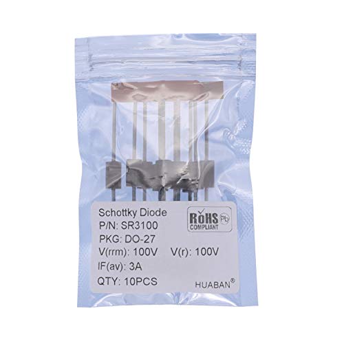 HUABAN 10PCS SR3100 (SB3100) Schottky Barrier Rectifier Diodes 3A 100V DO-201AD (DO-27) Axial 3 Amp 100 Volt von HUABAN