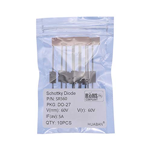 HUABAN 10PCS SR560 (SB560) Schottky Barrier Rectifier Diodes 5A 60V DO-201AD (DO-27) Axial 5 Amp 60 Volt von HUABAN