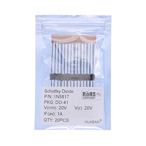 HUABAN 20PCS 1N5817 Schottky Barrier Rectifier Diodes 1A 20V DO-41 (DO-204AL) Axial 5817 1 Amp 20 Volt von HUABAN