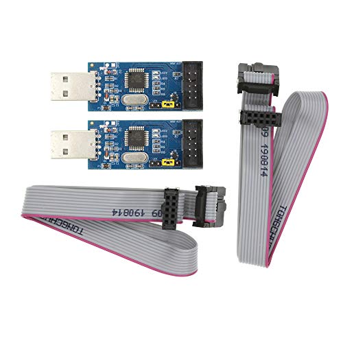 HUABAN USB-ISP-Programmierer, 5 V/3,3 V, 10-poliges Kabel, ATMEGA8A, ATMEGA128 für Arduino, 2 Stück von HUABAN