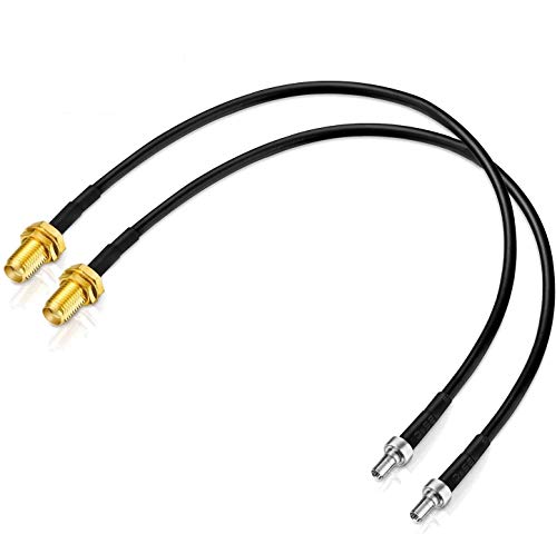 HUACAM HTS9 Adapter Anschluss TS9 Stecker auf SMA Buchse Kabel schwarz 20 cm für Externe Antenne kompatibel Router 4G LTE Huawei und Modem Hotspot 20cm, 2 Pack von HUACAM