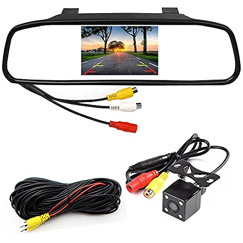 Wried Rückfahrkamera Kit 4,3 Zoll TFT LCD Auto Rückspiegel Monitor 4 LEDs Wasserdicht Nachtsicht Rückfahrkamera Rückfahrkamera von HUACANG