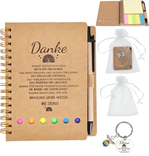 Geschenk für Erzieherin – Set mit Notizbuch, Schlüsselanhänger, Stift, Lesezeichen und Organzasäckchen – Abschiedsgeschenk, Dankeschön-Geschenk, für Lehrerinnen und Erzieherinnen Geschenk für Erzieherin – Set mit Notizbuch, Schlüsselanhänger, Stift, Lesezeichen und Organzasäckchen – Abschiedsgeschenk, Dankeschön-Geschenk, für Lehrerinnen und Erzieherinnen von HUAEDNWKYI