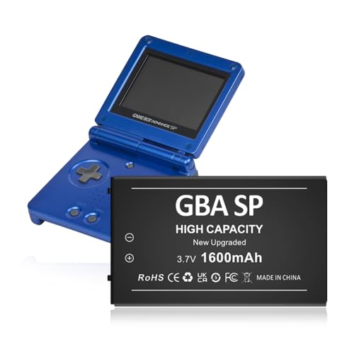 Akku für Gameboy Advance SP(GBA SP), Aufgerüsteter 1600mAh Super hohe Kapazität Li-Ion Ersatzakku mit hoher Kapazität für Nintendo AGS-001, AGS-003, AGS-101 von HUAENG