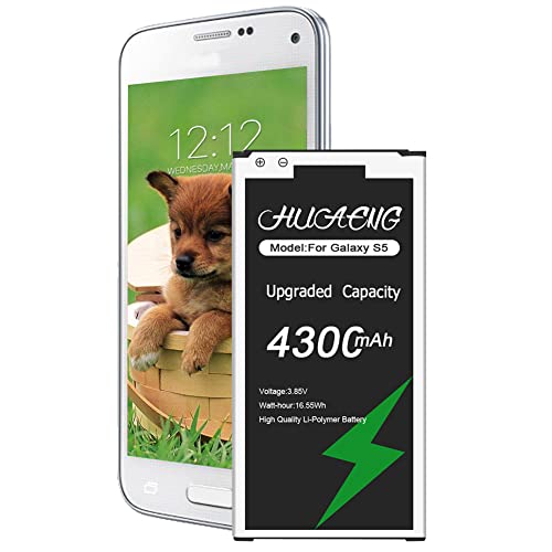 Akku für Samsung Galaxy S5, [4300 mAh] Hohe Kapazität Li-ion Akku für Samsung Galaxy S5 EB-BG900BBE EB-BG900 G900F S5 LTE S5 Active von HUAENG