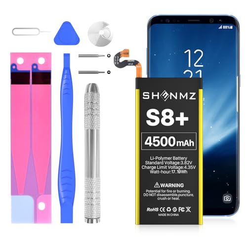 HUAENG Akku für Galaxy S8 Plus, 4500mAh Akku mit hoher Kapazität für Galaxy S8 Plus SM-G955 G955V G955A G955T G955P G955R4 G955F mit Reparaturwerkzeug Kits (Nicht für s8 /s8 Active) von HUAENG