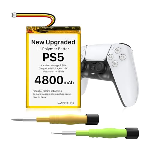 PS5 Controller Akku,[Upgraded] 4800mAh LIP1708 Li-Ion Ersatzakku für Sony Playstation 5 Dualsense Controller CFI-ZCT1W, Ersetzen des PS5 LIP1708 Akkupack mit Toolkit von HUAENG