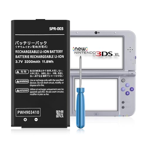 SPR-003 Akku, (𝟮𝟬𝟮𝟰 𝗡𝗲𝘄 𝗨𝗽𝗴𝗿𝗮𝗱𝗲) Ultra High Capacity 3200mAh Li-ion Ersatzakku für Nintendo 3DS XL 3DS LL SPR-003 und New 3DS XL RED-001 Konsole von HUAENG