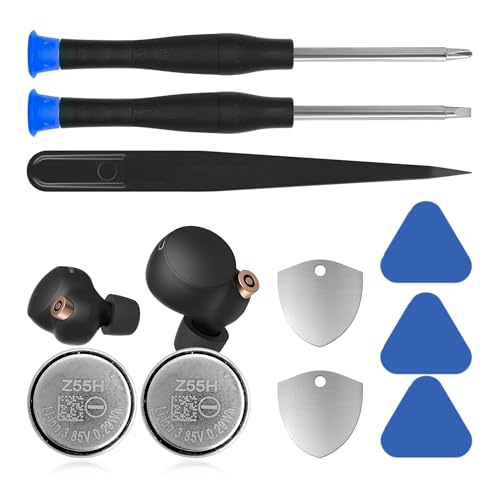 Z55H Ersatzakku (2 Stück), 3,85V 75mAh Li-Ionen-Akku mit hoher Kapazität für WF1000XM4 WF-1000XM4 WF-SP900 Bluetooth-Kopfhörer Akku mit Reparaturwerkzeugsätzen von HUAENG