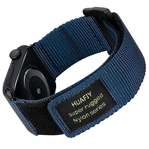 HUAFIY Kompatibel mit Apple Watch Armband 38mm/40mm/41mm/42mm/44mm/45mm, Nylon Sportarmband für Apple Watch Band, Klett Design für iWatch Armband Series 8/7/ 6/ 5/ 4/ 3/ 2/ 1,(38mm40mm41mm, Navy blau) von HUAFIY