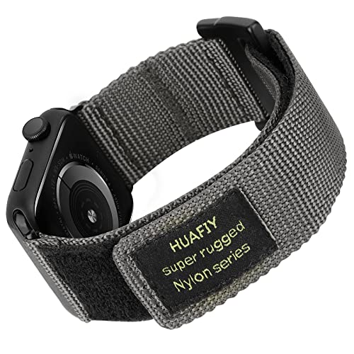 HUAFIY Kompatibel mit Apple Watch Armband 42mm/44mm/45mm/49mm, Nylon Sportarmband für Apple Watch Band, Klett Design für iWatch Armband Series 8/7/ 6/ 5/ 4/ 3/ 2/ 1,(42mm44mm45(XL:7.5 '' - 10.5 '') von HUAFIY