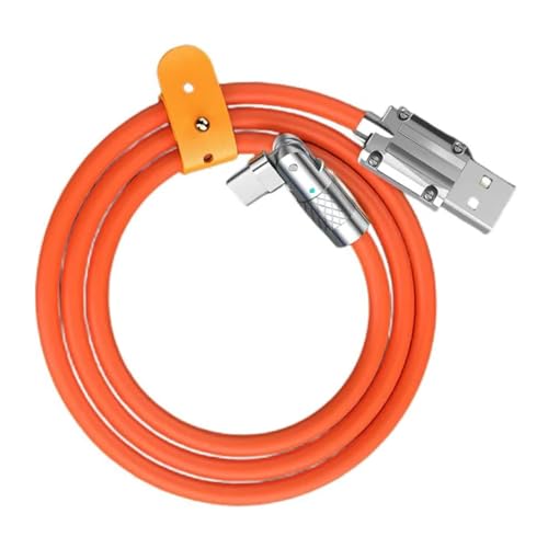 HUAJINGKEJI USB-auf-USB-C-Kabel, 120 W, 180 Grad drehbarer Kopf, mit LED-USB-C-Ladekabel, schnelles Aufladen für Handy und Tablet von HUAJINGKEJI