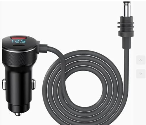 HUAJUN 3-in-1 Zigarettenanzünder Autoladegerät, 12V Zigarettenanzünder Adapter mit Spannungsanzeige Bildschirm, 3-Meter DC wasserdichte Leitung, maximale Ausgangsleistung von 100W, Schnellladung von HUAJUN