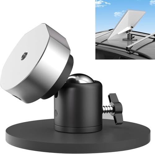 HUAJUN Magnetische Halterung Adapter für Starlink Mini, Einstellbarer Winkel, Magnetische Basis, 1/4 "-20 Gewindeloch, Keine Notwendigkeit, RV/Dach/Boot Dachhalterung zu Bohren von HUAJUN