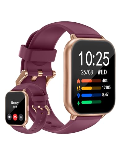 HUAKUA Smartwatch für Damen und Herren mit Telefonfunktion,1.85 Zoll HD-Touch Screen Fitnessuhr mit SpO2-Überwachung Pulsuhr Schlafmonitor Schrittzähler Uhr Multi Trainingsmodi für Android iOS von HUAKUA