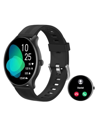 HUAKUA Smartwatch mit Telefonfunktion,Smartwatch für Damen Herren mit Bluetooth Anrufe Fitnessuhr mit SpO2-Überwachung Pulsuhr Schlafmonitor Schrittzähler Anrufe Nachricht Erinnerung von HUAKUA