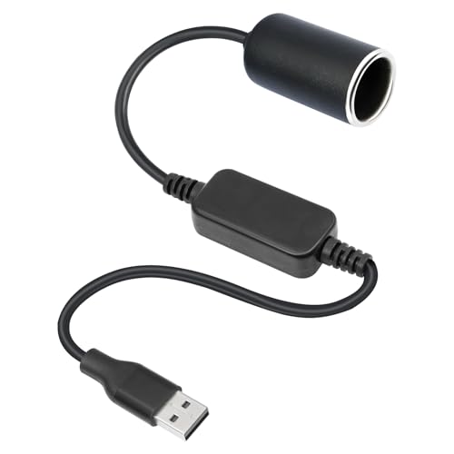 HUALEU USB-A-Stecker auf Auto-Zigarettenanzünder-Buchse, Konverterkabel, 5 V auf 12 V, 18 W, USB-zu-Zigarettenanzünder-Adapter für Dashcam, GPS-Auto-Gegensprechanlage von HUALEU