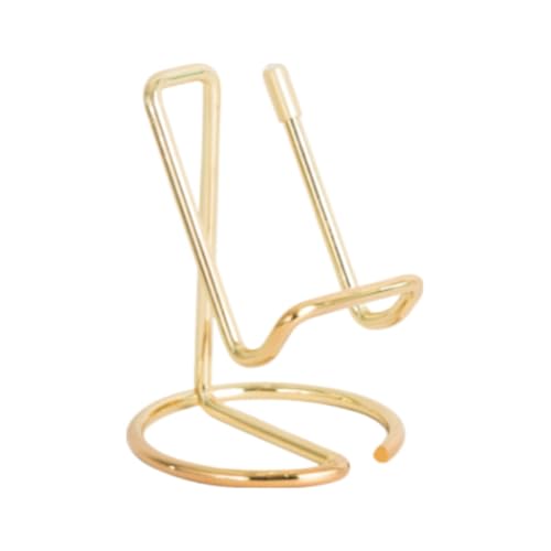 HUAMIAN Roségoldener Metall-Telefonständer, langlebige, korrosionsbeständige Handyhalterung mit skelettiertem Design und PET-Kappen für Büro, Zuhause, Ausstellungs-Schreibtischzubehör (Gold) von HUAMIAN